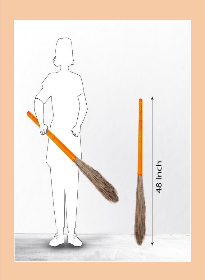 Chakaa chak Chakaachak Shakti Grass Broom | Meghalaya Grass Jhadu for Home Cleaning | Long Lasting & Durable Zadu | Fine Dust Remover for Floor & Ceiling | Plastic Handle | Lightweight & Eco-Friendly - Image 5